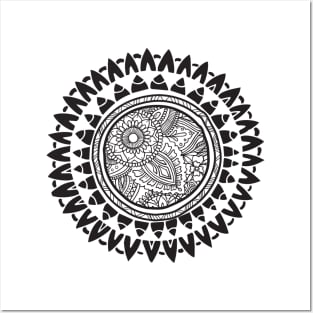 Tribal zentangle mandala Posters and Art